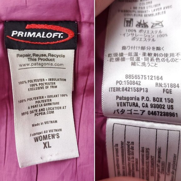 Patagonia Nano Puff Jacket Down Quilted Primaloft 84215 Women's XL - Picture 5 of 15